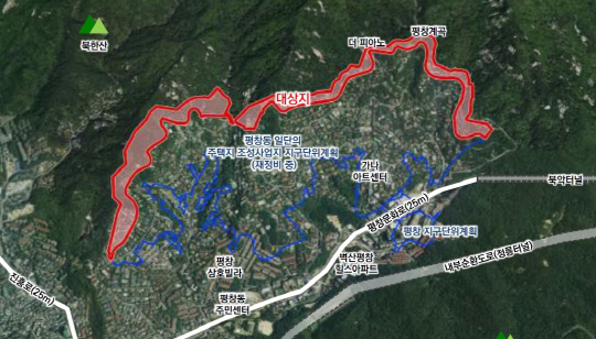 북한산 연접한 평창동 지구단위계획 <종로구 제공>